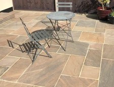 Sample of Autumn Brown Indian Sandstone Calibrated Paving Patio Slabs £24 per m2