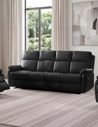 Black italian leather seater - italian,