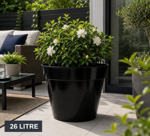 26l black plastic garden - plastic, plant