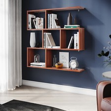 Walnut Wall Shelving Storage