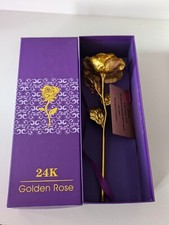 24K Gold Plated Rose Love Preserved Artefact Flower Gift Valentine Romantic Gift