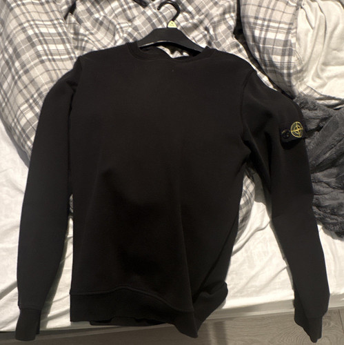 Stone island black crew neck - island,