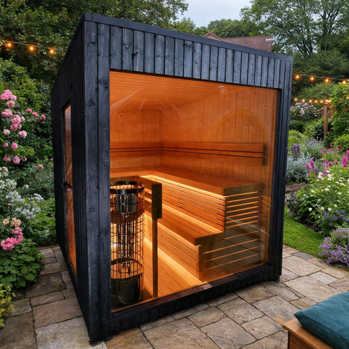 Wooden outside sauna wood