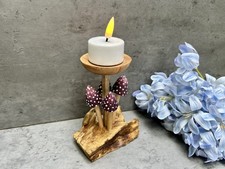 Wooden Mushroom Candle Holder
