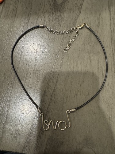 Love wire necklace - wire, black