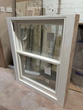 Hardwood Sash Window, White Spray Painted Double Glazed W 892mm, H1055mm, D145mm