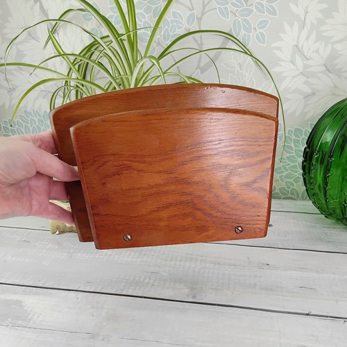 Vintage mcm wooden letter rack - vintage,