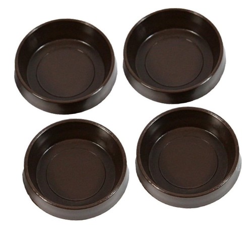 Large brown castor cups - 4,