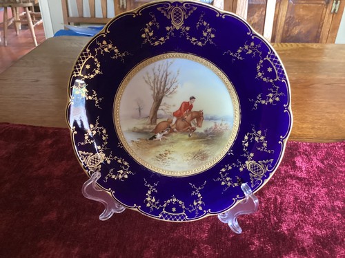 Coalport hunting scene cabinet - hunting,