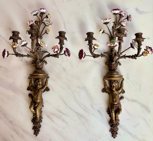 Pair cherub 19th century - a,