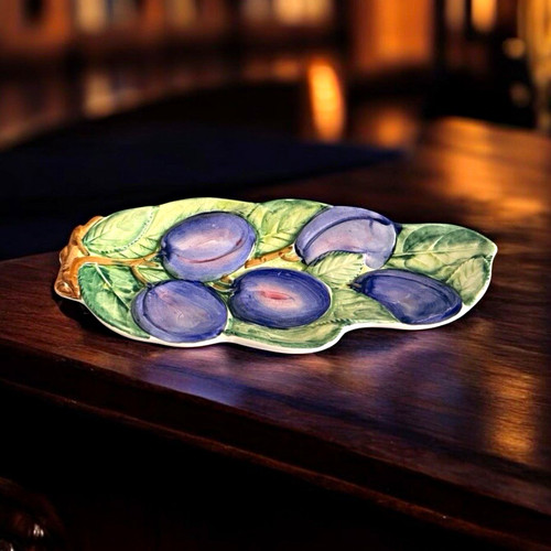 Vintage italian majolica plum - vintage,