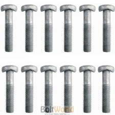 M8 x 40mm SADDLE BOLT, D SECTION PALISADE FENCING SECURITY NUT SHEAR ANTI VANDAL