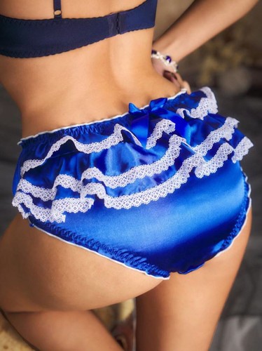 Womens satin frilly knickers - frilly,