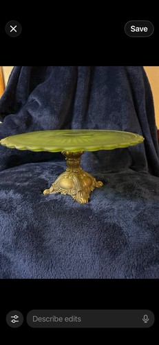 Vintage green satin - glass, cake
