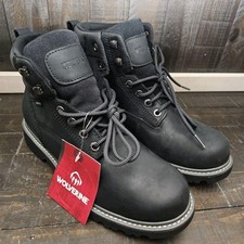 WOLVERINE W10691 Men's Floorhand WP Black Leather Work Boots Size 9.5M