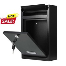 Large Black Lockable Post Box