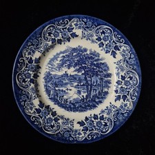 Vintage Broadhurst Staffordshire Ironstone Deep Dinner Plate "English Scene"