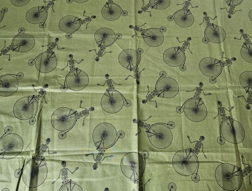 Skeleton penny farthing green - penny,