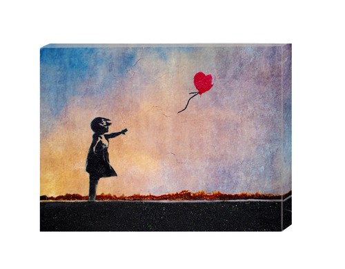 Banksy girl and balloon canvas - banksy,