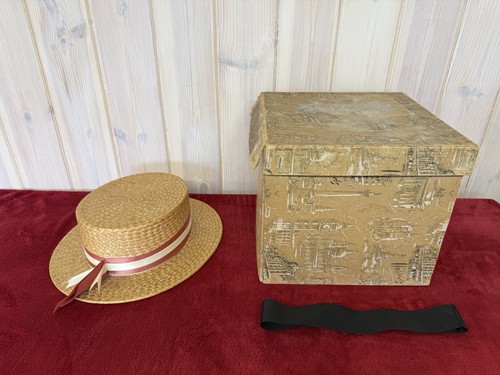 Vintage straw boater - straw,