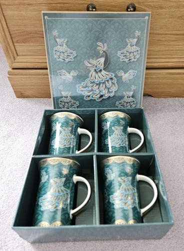 Nouveau peacock set mugs - set, 4