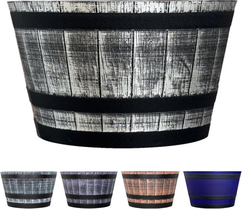 Large round barrel planter - barrel, tub