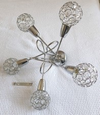 Next Flush Mount Gem Ball Shade Ceiling 5 Light Polished Chrome Finish