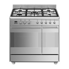 Smeg Concert 90cm Dual Fuel Range Cooker - Stainless Steel SCB92MX8