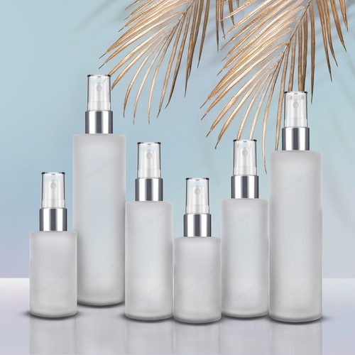 Frosted empty glass perfume - empty,