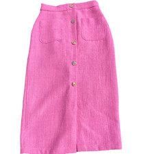 Plaid double pocket pink tweed skirt