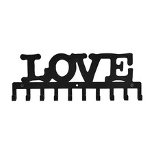 Love Metal Key Holder Black Wall Mounted Hooks Decorative Hook Organizer6759