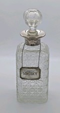 Vintage 1990s Arthur Price Sterling Silver Whisky Decanter Label. Hallmarked.