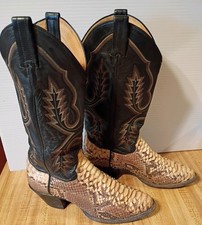 Vintage Panhandle Slim  Snakeskin Cowboy Boots Women’s 7.5 B Black Leather