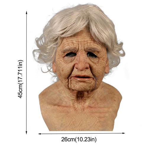 Old woman mask latex - old,