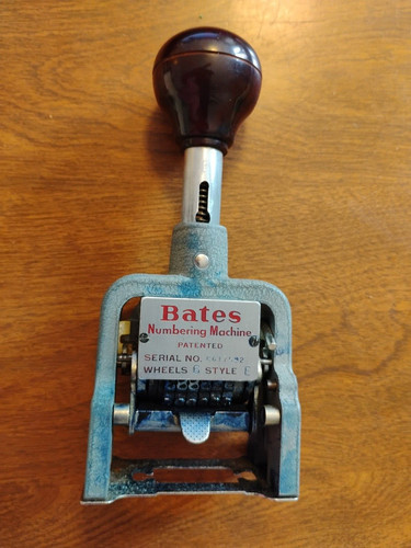 Vintage bates numbering - vintage,