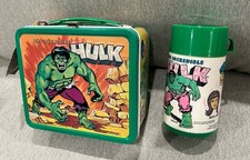 *MINT* The Incredible Hulk Lunch Box 1978 W/ Thermos Marvel Aladdin w/ Tag