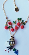 Les Nereides N2 Mon Potager Et Moi Bee & Watercan on Apple Tree Necklace  RRP£85