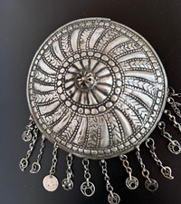 Antique Ottoman Silver fez women's headdress, Silver Headdress, Silver Ottoman