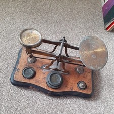 Antique Postal Scales Wood and