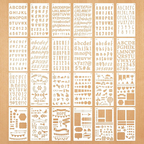 24pcs letter stencils for - letter,