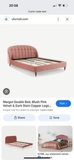 Pink Velvet Margot Double Bed