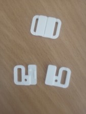 3 WHITE  PLASTIC bikini Snap