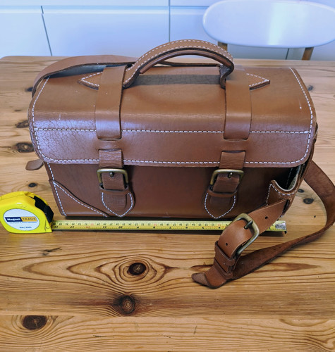 Brown leather vintage shotgun - leather,