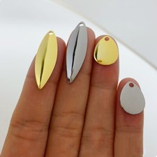 50pcs Willow Spinner Blades Smooth Finish, DIY Spinner Bait Fishing adCwdecr