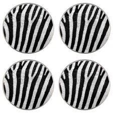 Zebra Skin Print - 4 x 80mm Mug/Glass/Cup Drink Coasters - Gift/Present - NEW