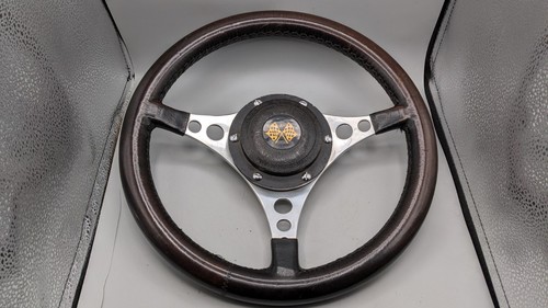 Vintage leather steering wheel - vintage,