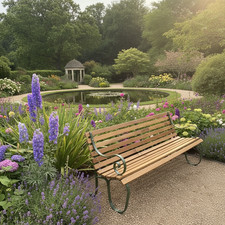 Antique wrought iron bench