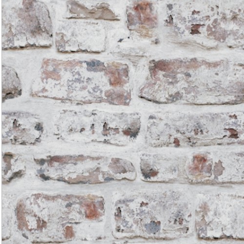 White wash brick wallpaper - white,