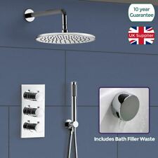 LILLY ROUND 3 DIAL 3 WAY BATHROOM CONCEALED THERMOSTATIC SHOWER MIXER VALVE TAP