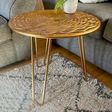 Gold Wave Side Table Round